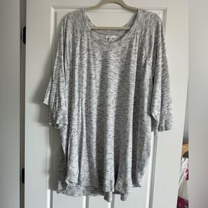 Women’s plus size 4X Heather Gray 3/4 Sleeve stretchy tunic